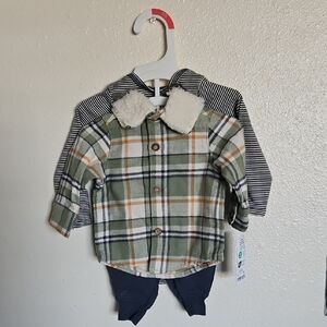 Plaid and Striped Baby Outfit